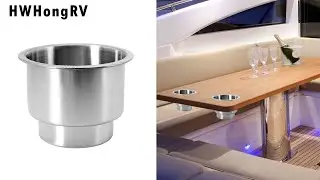 HWHongRV Stainless Steel Adjustable Cup Holder &ndash; Fits Various Cup Sizes & Features Drain Hole! 🥤✨