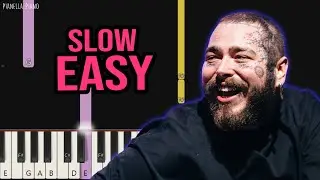 Post Malone - Chemical | SLOW EASY Piano Tutorial by Pianella Piano