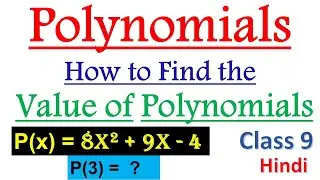 How to Find the Value Of Polynomial Class 9 in Hindi | How to find the value of Polynomial Function