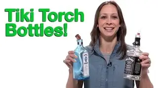 Upcycled Tiki Torch Liquor Bottles