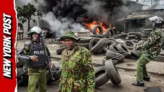 Tires burn and tear gas flies as Kenyan protesters clash with police