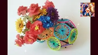 DIY Flower Cart Craft | Woolen Flower Cycle Decoration | Easy Home Decor Idea | Nimraartvlog