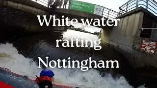 Getting dunked at the White Water Rafting centre in Nottingham