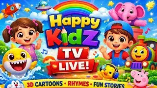Kids Cartoon LIVE Streaming 🔴 | Happy Kidz TV 3D Cartoons | Baby Rhymes