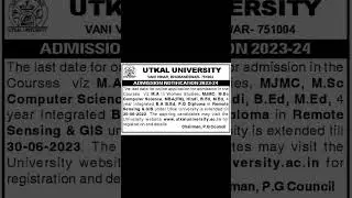 Utkal University Admission 2023