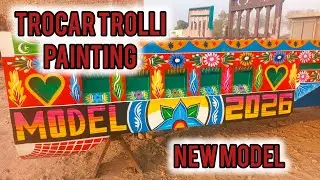 Painting Tractor Trolli  , in Village
