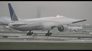 (4K) WET & WILD!! Rainy Day Plane Spotting 777 747 A350 787 | Chicago O'Hare International Airport