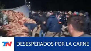 SAN LUIS I Volcó un camión que transportaba carne y los vecinos saquearon la carga