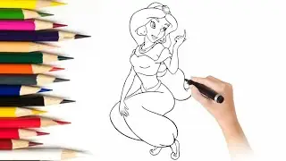 How to Draw Princess Jasmine from Aladdin | Step-by-Step Tutorial