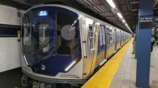 NYC Subway: R211A Transfers 3625-3629 & 4125-4129 to Pitkin Yard via the F Line