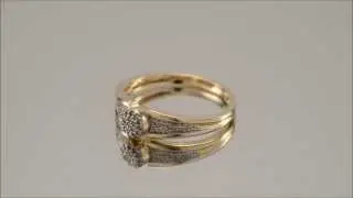 9ct Gold 10pt Diamond Cluster Ring - D6079