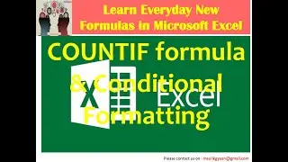 Countif Function Formula and Conditional Formatting in Microsoft Excel