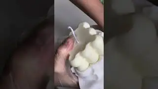 Bubble candle asmr unmolding, соевая свеча куб, свечеварение