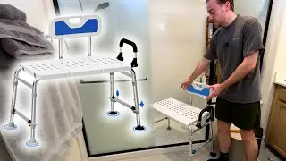 Drseats Extended Bath Tub Transfer Bench | Adjustable Shower Chair with Back & Arms for Seniors
