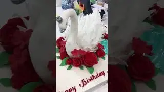 Customized birthday cake design #swan shape cake #cakedecorating #fondant