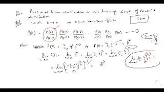 Limiting case of Binomial Distribution is Poisson Distribution