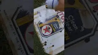 Texaco motor oil porcelain sign lollipop cleaning