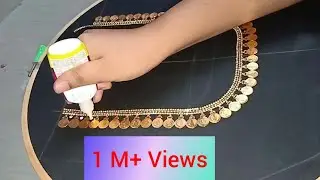 182- bridal design for pattu blouse / kasu work / maggam work with normal needle / low cost designs