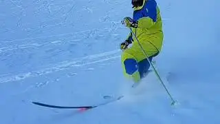 Telemark skiing.  Freeheel.
