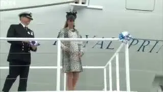 Duchess breaks bottle as she names Royal Princess ship