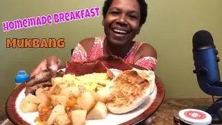 Breakfast with Just Terry Mukbang | Homestyle Potatoes | Cheese Eggs | English Muffins
