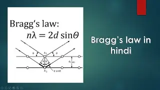 Brag's law | Brag's equation derivation | Dr.Raheem Ahmed