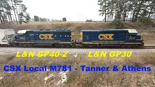 ex-L&N GP30 / GP40-2 CSX Slug/Slug-Mother Set on Local M781- Tanner & Athens - CSX 2270, 6463 - 2015