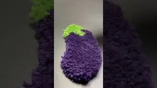 Tufting An EggPlant Emoji Rug🍆(ASMR) #asmr #eggplant #emoji #emojis #satisfying #tufting #work #fyp