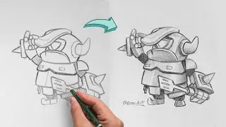 Como dibujar al Mini Pekka paso a paso | Fácil y desde cero