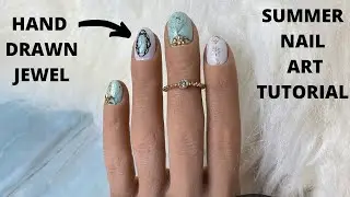 NAIL ART TUTORIAL USING LIGHT ELEGANCE COLOR GEL / HOW I HAND DRAW MY JEWEL