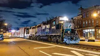 Full HD 60FPS: Conrail CA-29 on the NJ Transit RiverLINE with two Norfolk Southern GP38-2s 12/19/25