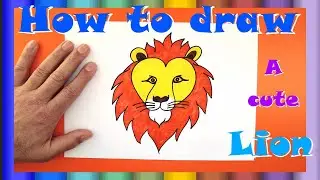 How to draw a lion cute & easy way for kids/tutorial