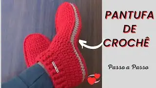 PANTUFA DE CROCHÊ Unissex TAM 37/38 Passo a Passo  por  @Cris Teles Artesanatos