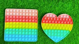 Rainbow Colors DIY Pop it, M&M DIY ideas Pop it Fidget Toys part 25