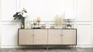 Luxury Gold 4-Door TV Console That Inspires Luxury & Style