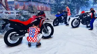 GTA V: MODS - O DIA QUE FOMOS PARA UMA TRILHA NA NEVE DE MOTO no GTA 5 O FILME