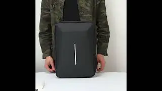 Рюкзак для ноутбука черный USB + замок - R554