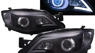 CrazyTheGod IMPREZA Outback/WRX 2007-2013  4D/5D CCFL LED DRL R8Look Headlamp Black for SUBARU RHD
