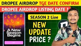 DROPEE AIRDROP TGE DATE CONFIRM | DROPEE AIRDROP LISTING DATE | DROPEE NEW UPDATE 🚨