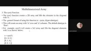 multidimensional array using numpy