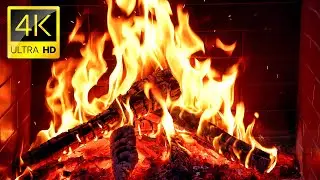 Cozy Night by the Fireplace 4K 🔥Crackling Fire Sounds & Glowing Embers | Relaxing Fireplace Ambience