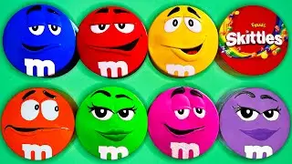 Satisfying Video | Delightful Unpacking Bright Tins with Colorful Skittles & Tasty M&M'S Candy ASMR