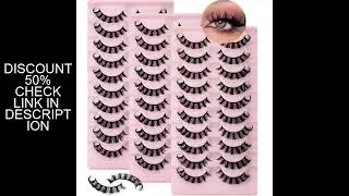 30Pairs/3Pack Russian Strip Lashes D Curl Fake Lashes Natural Look Fluffy Volume Wispy Russian Lashe