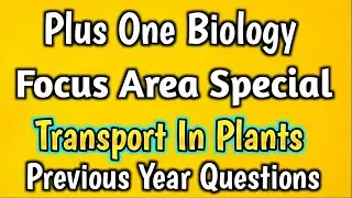 Plus One Botany Focus Area Based Class | Transport in Plants | Previous Year Questions