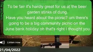Episode of 21 04 2022 The Archers with Subtitles Soap Opera BBC Learn English by listening
