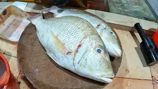 That's how you cut Spangled emperor into small piece #fishcutting #fish #seafood #asmr