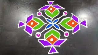 #236 - Easy Rangoli Designs with Kolam Design | 11 to 1 Straight Dots | Rangavalli by Sunitha