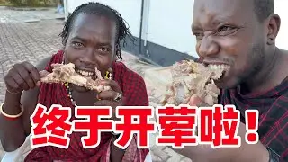 看看保镖给我的见面礼！直接整了一头羊，抱着羊腿就开啃太带劲了