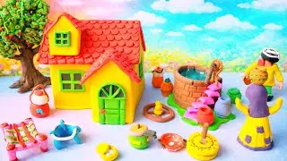 DIY How to Make a Miniature Clay Village Scene with House 🏠, Well and Handmade Clay Art 🎨||