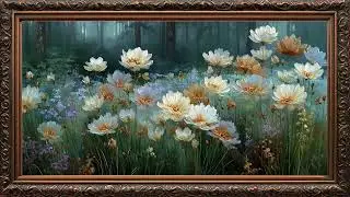 Frame Tv Art | SPRING FLORAL PAINTING FRAME TV ART | Golden Frame Tv Art 4k